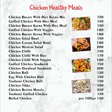 Fat To Fit Gym Meal Cafe menu 