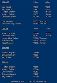 Lakhnau menu 1