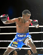 Xolisani 'Nomeva' Ndongeni  during the WBF lightweight title event at Times Square Arena, Pretoria. 