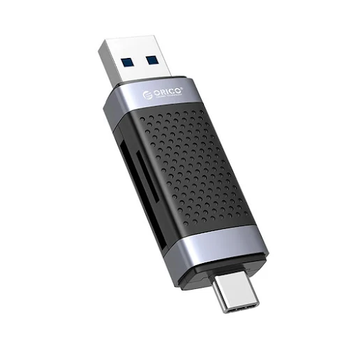 Đầu đọc thẻ nhớ Orico Dual Port USB-A + USB-C (CD2D-AC2-BK) (Đen)