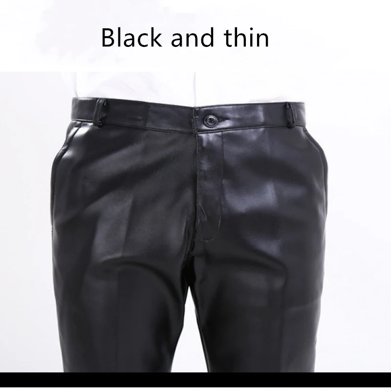 Pantalones de cuero ajustados y delgados para pies pequeños, skinny, finos. Disfruta de comodidad y estilo con estos pantalones de cuero.