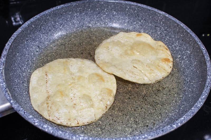 Frying Tortillas In Oil.