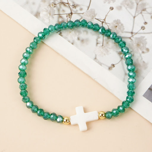 Title 15, Handmade beaded bracelet featuring copper beads...