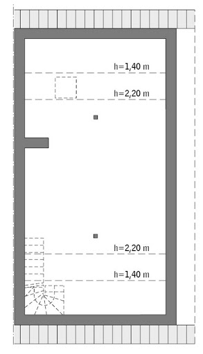 Elastyczny (bliźniak) - BCC346 - Rzut poddasza do indywidualnej adaptacji (45,1 m2 powierzchni użytkowej)