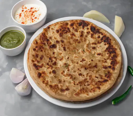 Stuffed Cheese Chilli Paratha + Green Chutney