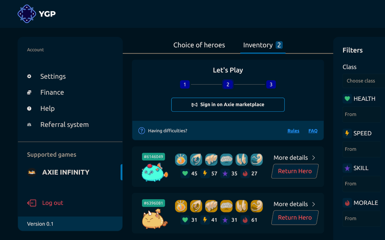 Yield Gaming Platform Axie extension Preview image 0