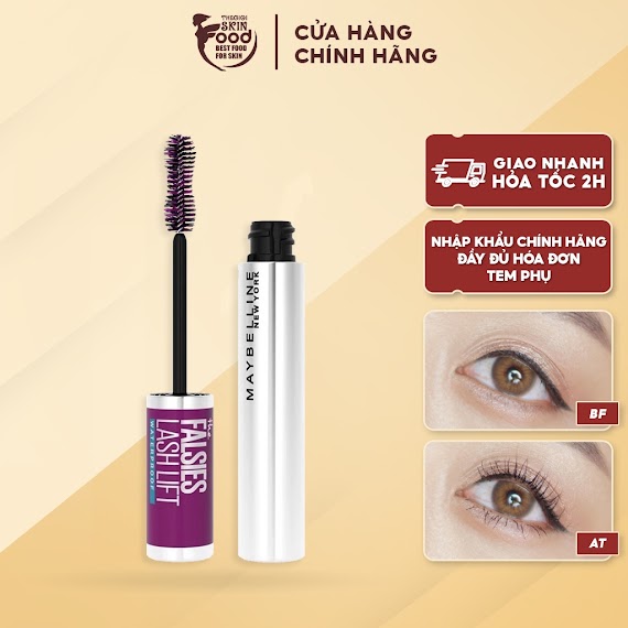 Mascara Uốn Mi, Làm Dài Và Dày Mi Tức Thì Maybelline The Falsies Lash Lift Waterproof - Very Black 8.6Ml