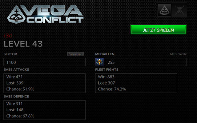 Tabula Rasa - Stats for Vega Conflict Preview image 1