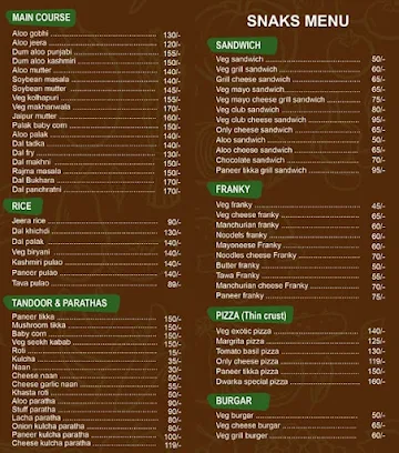 Dwarka menu 