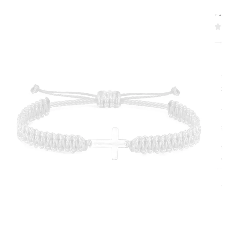 Simple And Fashionable Woven Rope Bracelet Cross, an elegant and spiritual accessory for daily wear, perfect for any occ