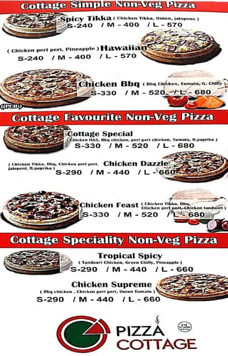 Pizza Cottage menu 