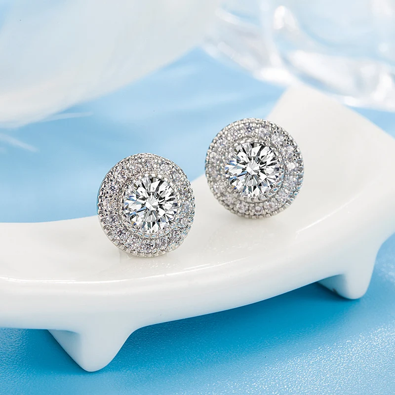 Title 5, Womens Temperament Simple Round Full Diamond Z...