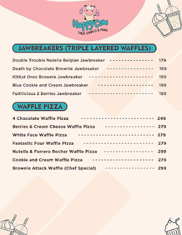 Happy Cow Milkshake & Thickshake menu 