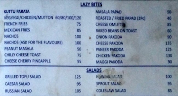 Hakunamatata Manipal menu 