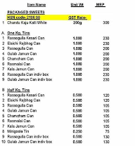 Chandu Halwai menu 5