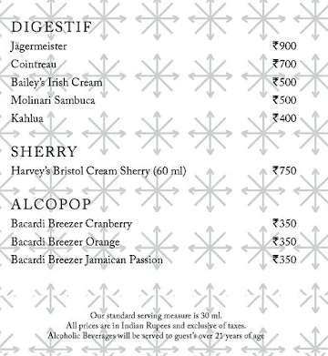 Soi & Sake - Taj Bangalore menu 