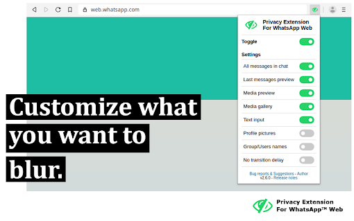 Privacy Extension For WhatsApp Web