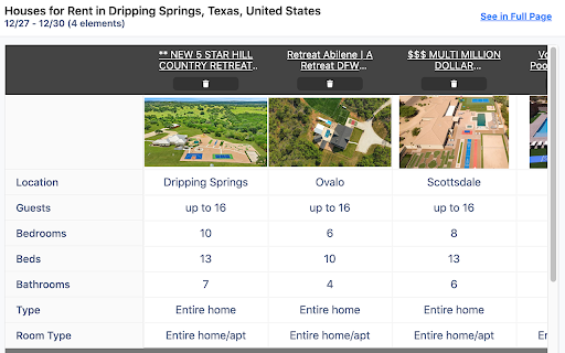 Compare Airbnb side-to-side