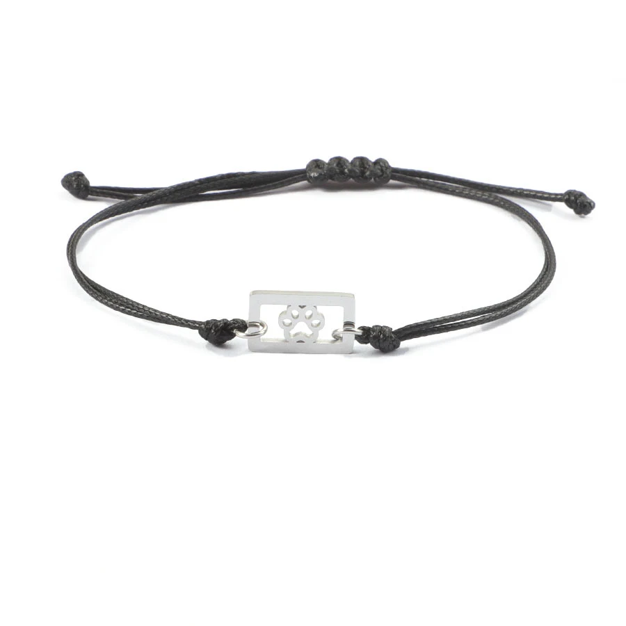 Pulsera Tejida para Perro con Huella de Mariposa Cuadrada Hueca Simple, un Accesorio Encantador y Duradero