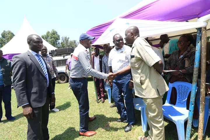 Former Bungoma governor Wycliffe Wangamati when he arrived at a funeral service in Bumula on September 3,2023.