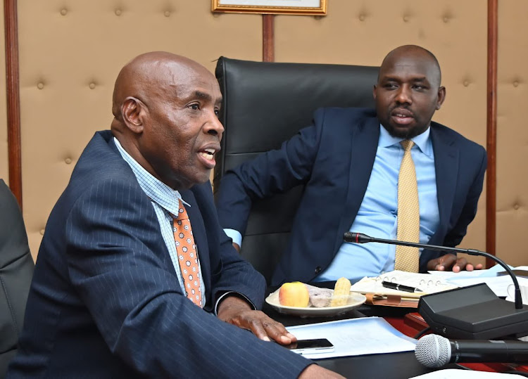 Transport CS Kipchumba Murkomen and Education CS Ezekiel Machogu in a meeting with leaders from Kisii and Nyamira counties, January 18, 2023