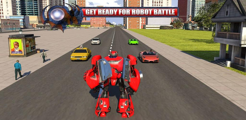 Flying Robot Car Simulator: Real Rope hero game