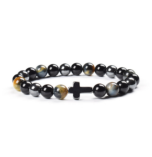 Title 1, Colorful Tigereye Cross Agate Bracelet A vibran...