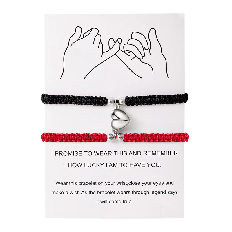 Simple Handmade Woven Love Magnet Bracelet. Experience love and connection with this unique, handcrafted bracelet, desig