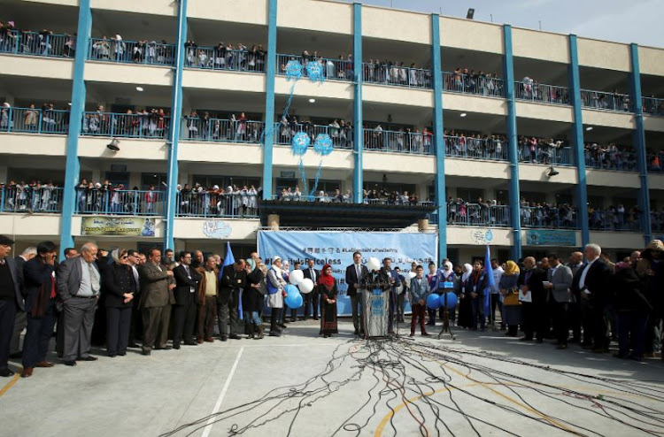 UNRWA Commissioner-General Pierre Krahenbuhl speaks during a news conference at a UN-run school in Gaza City January 22, 2018.