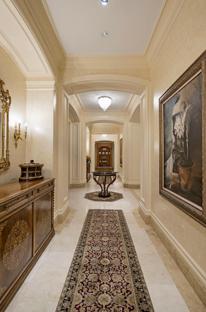 Hallway | Stone mansion, Modern hallway, Luxury homes
