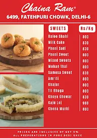 Chaina Ram Sindhi Confectioners menu 7