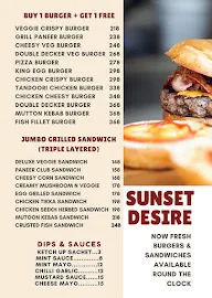 Sunset Desire menu 2