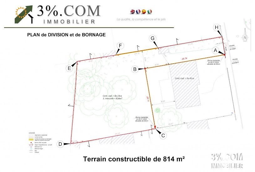  Vente Terrain à bâtir - 814m² à Bouguenais (44340) 