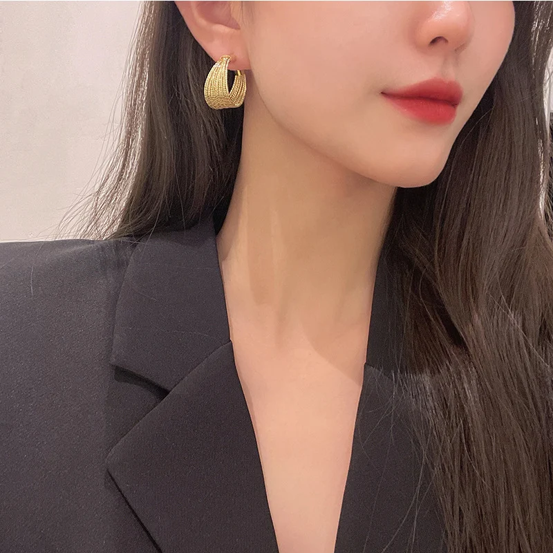Boucles d'oreilles généreuses en argent avec anneau en métal pour femme Un bijou élégant pour un look féminin et sophistiqué