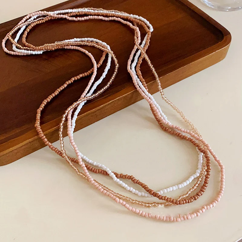 Cadena de cintura multicapa con cuentas tejidas a mano, moda elegante de alta gama. Resalta tu figura, accesorio de lujo.