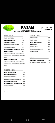 Rasam The Authentic Taste menu 1