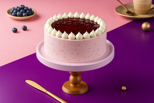 Vanilla Blueberry Eggless Cake - 500gms