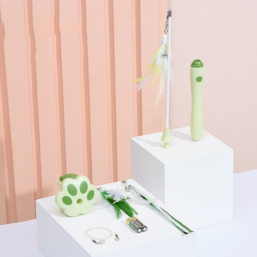 Title 1, Cat Toy Infrared Funny Cat Stick Feather Three-...
