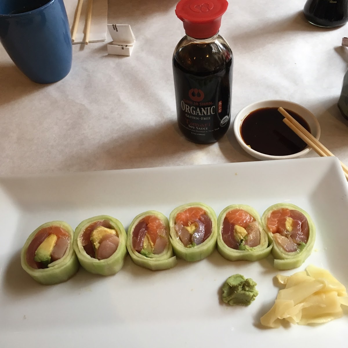 Carnegie Roll with Organic Gluten Free (Tamari) Soy Sauce