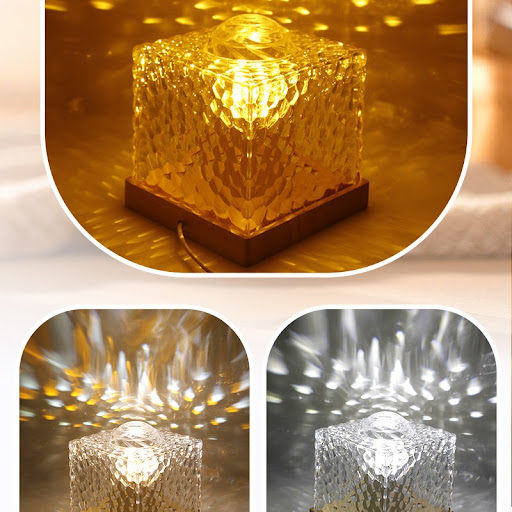 Title 2, Rotating Water Ripple Small Night Lamp, Creativ...