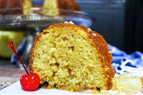 Tropical Pineapple Coconut Rum Cake