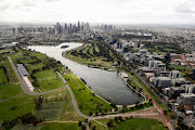 Alterations are being made to turn 13 at the Formula One Australian Grand Prix track in Albert Park on April 14 2021 in Melbourne, Australia.