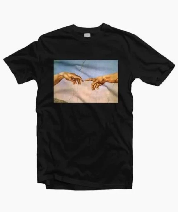 Gesture color printing trend street casual short sleeve