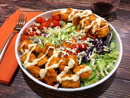 This Buffalo Chicken Salad is a bowl loaded with yumminess!