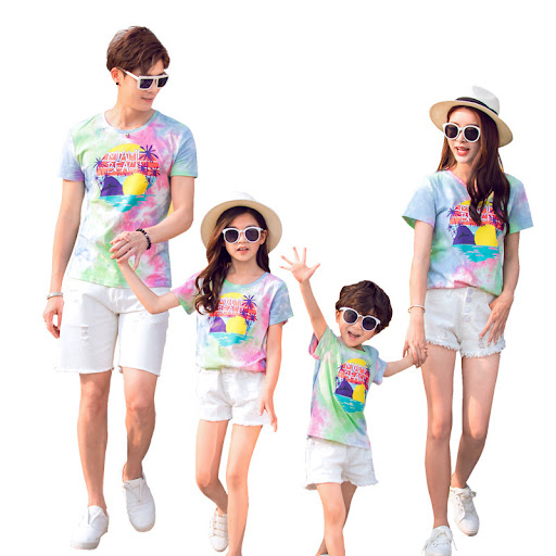 Title 4, Western Style Tie-dye Cotton Short-sleeved T-sh...