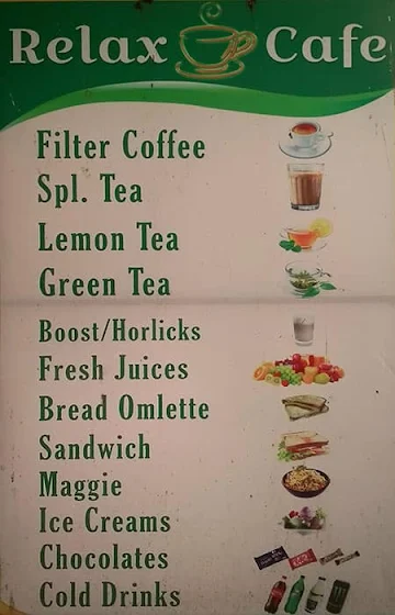 Relax Cafe menu 