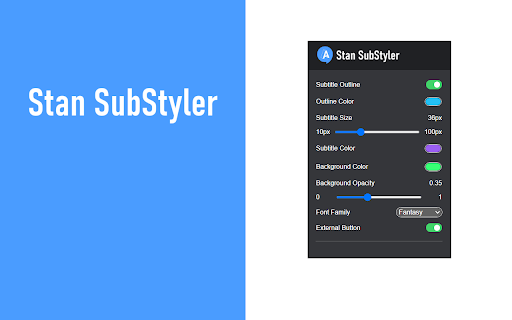 Stan SubStyler: Customize subtitles