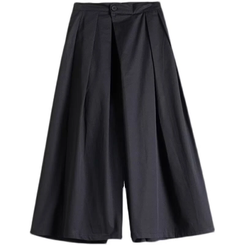 Neutrale Herbst High Waist Loose Wide Leg Hose für Damen und Herren, Slimming, Unregelmäßig, Japanischer Nischenstil