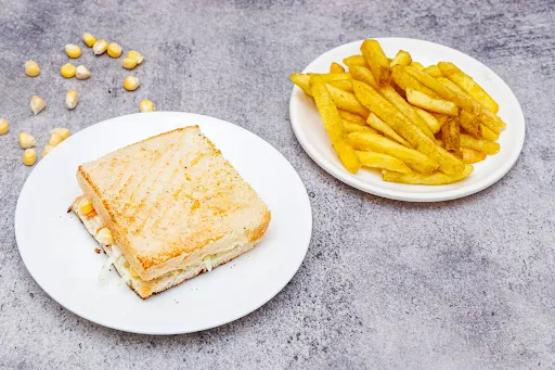 Corn Sandwich With French Fries