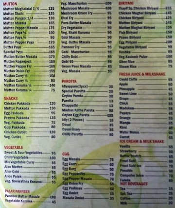 Hotel Thayif menu 